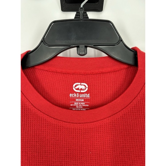 Ecko Unltd Waffle Knit Thermal Y2K Graphic Tee Long Sleeve Vintage Skater Medium - Picture 3 of 5